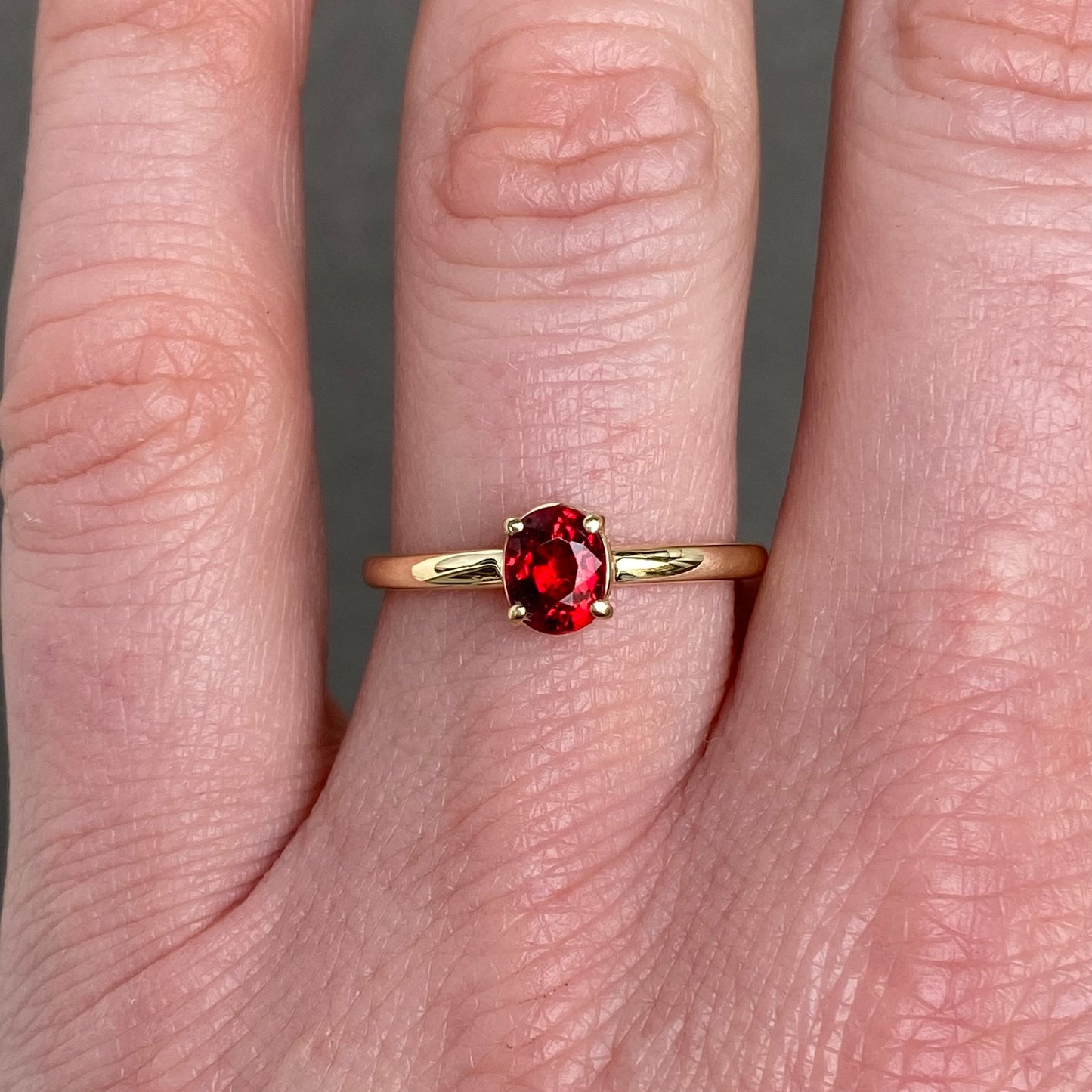 Stackable Red Spinel ring