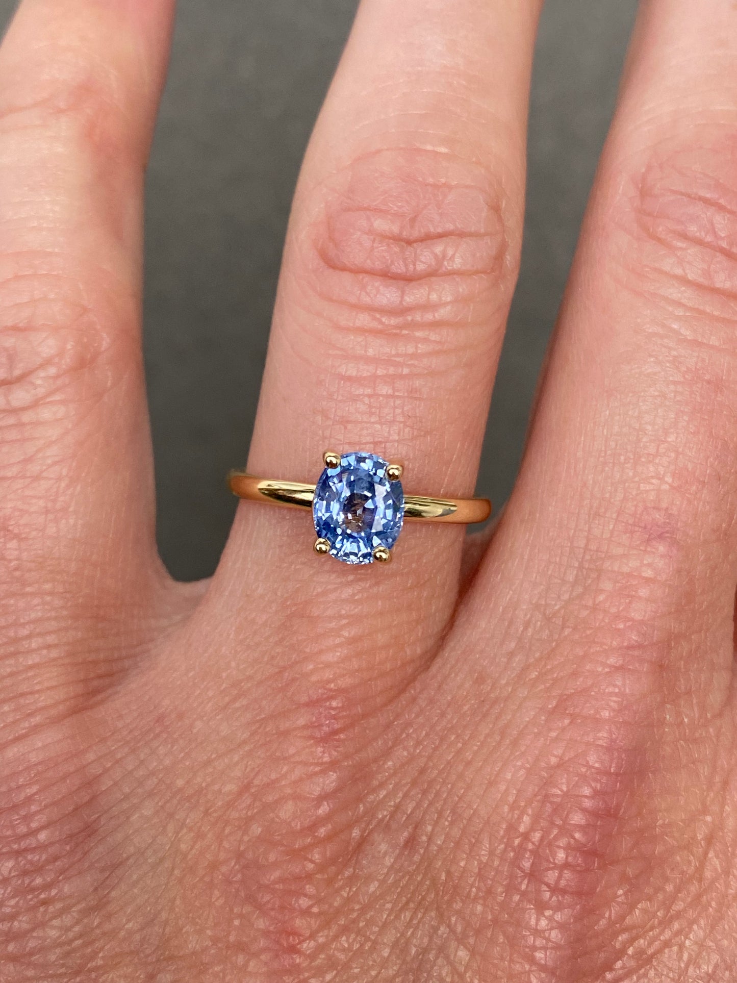 Stackable Sapphire ring in 14k yellow gold