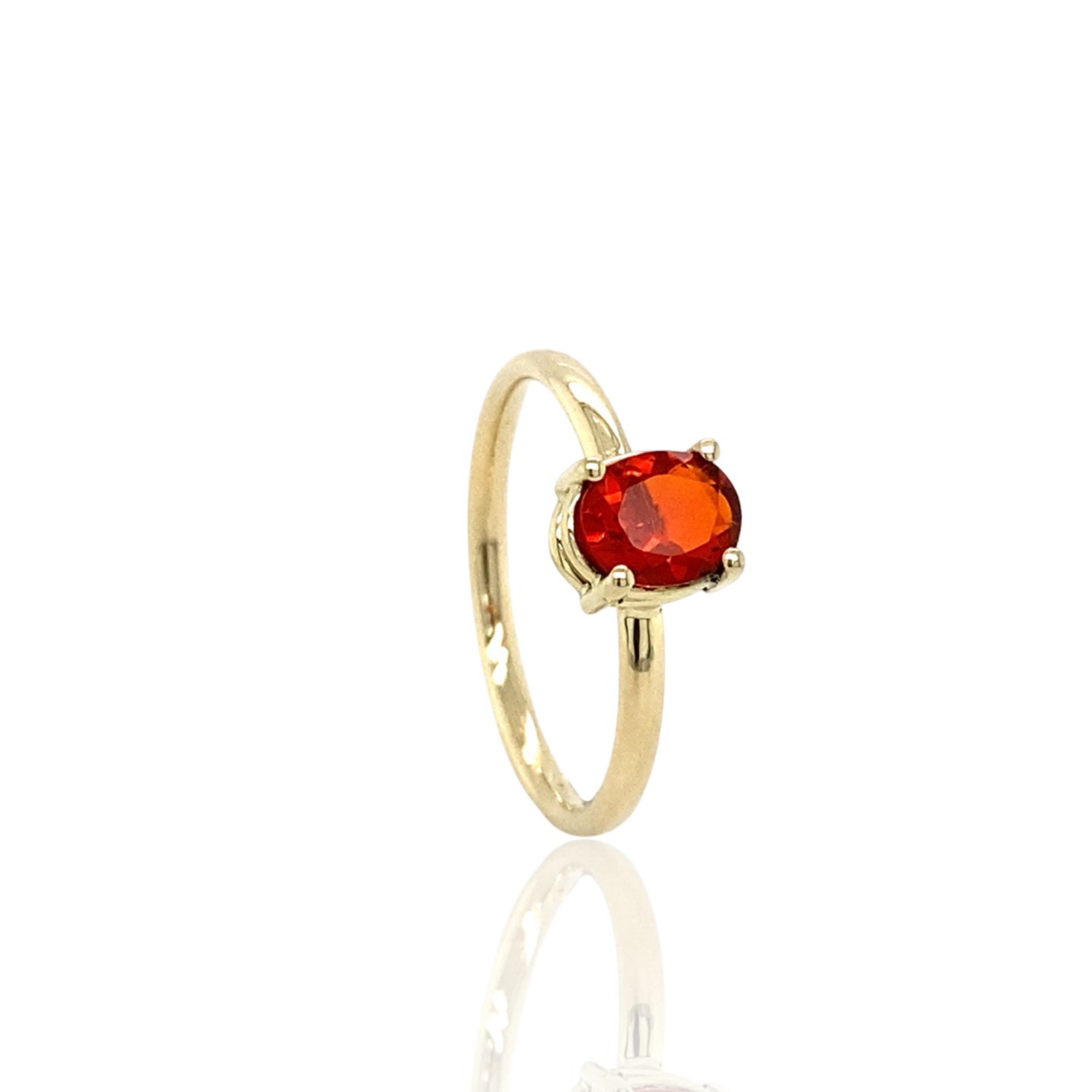fire opal in gold ring