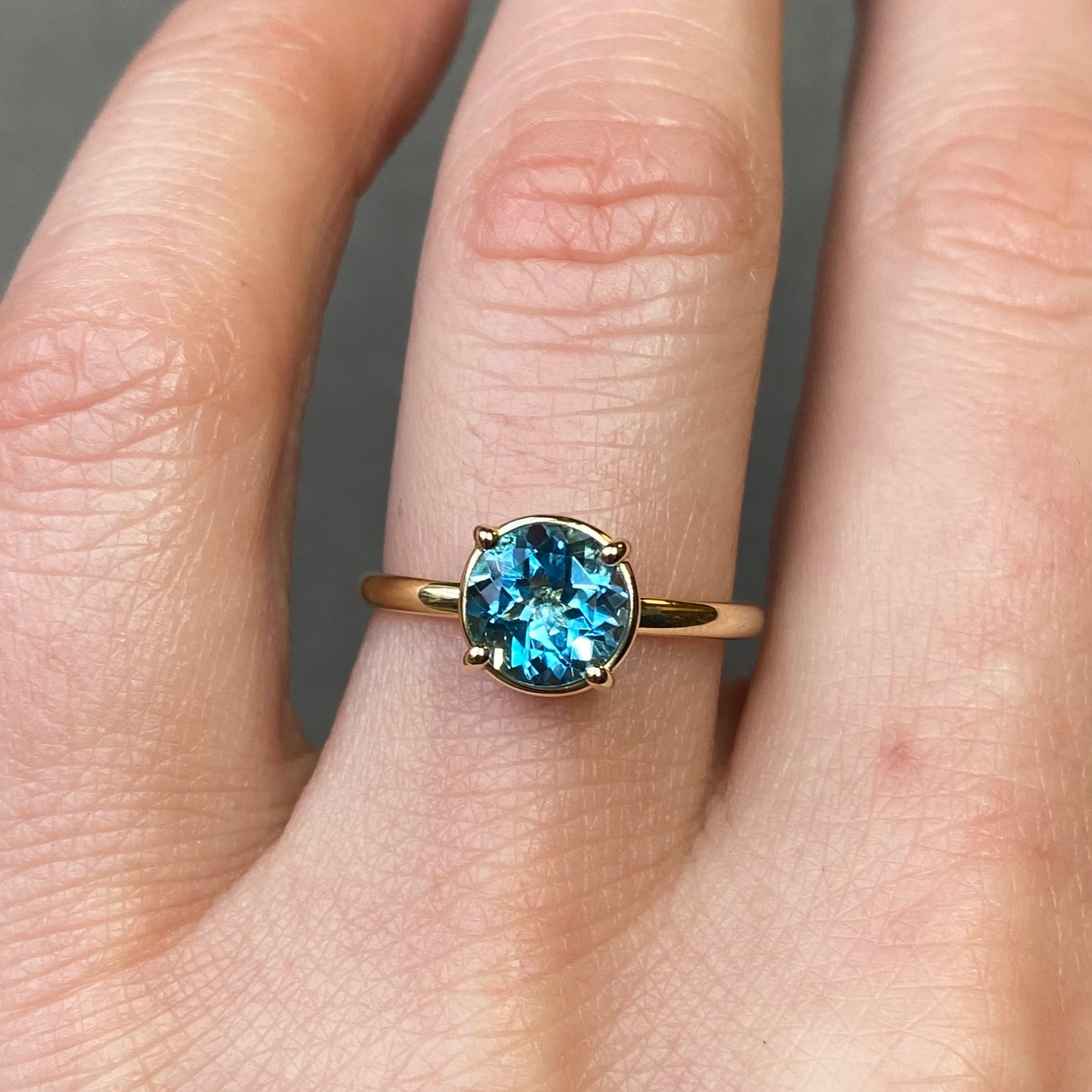 Stackable Swiss Blue Topaz