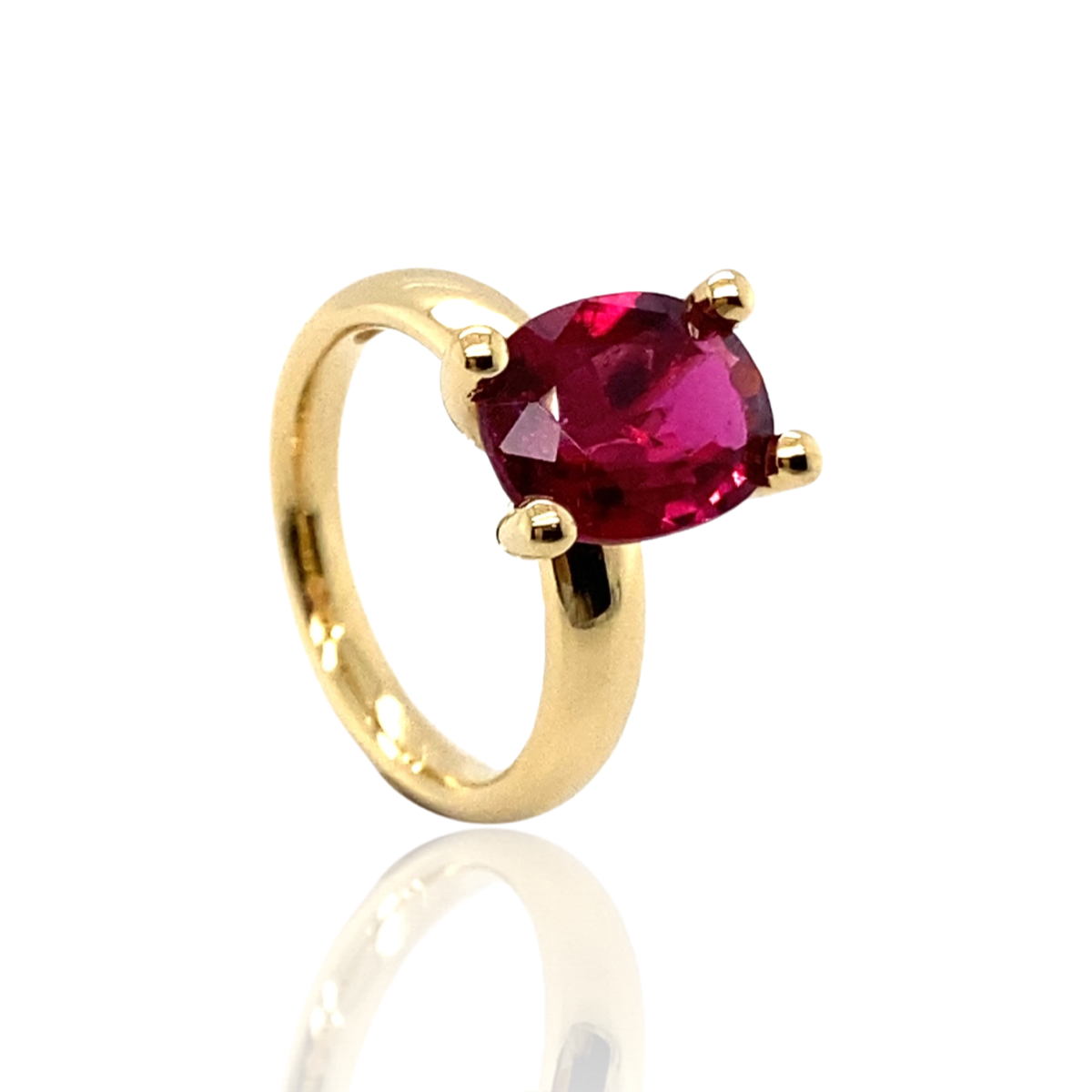 #2 Verzamelaarsring met rubelliet toermalijn 18k