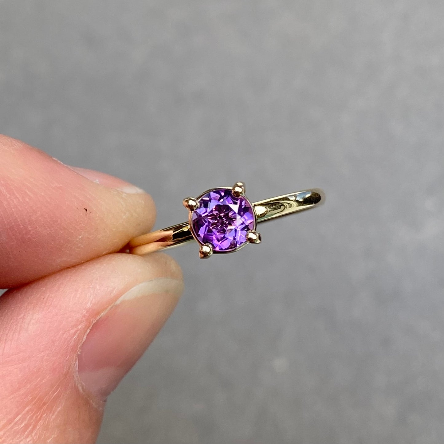 Stackable ring Amethyst Birthstone February