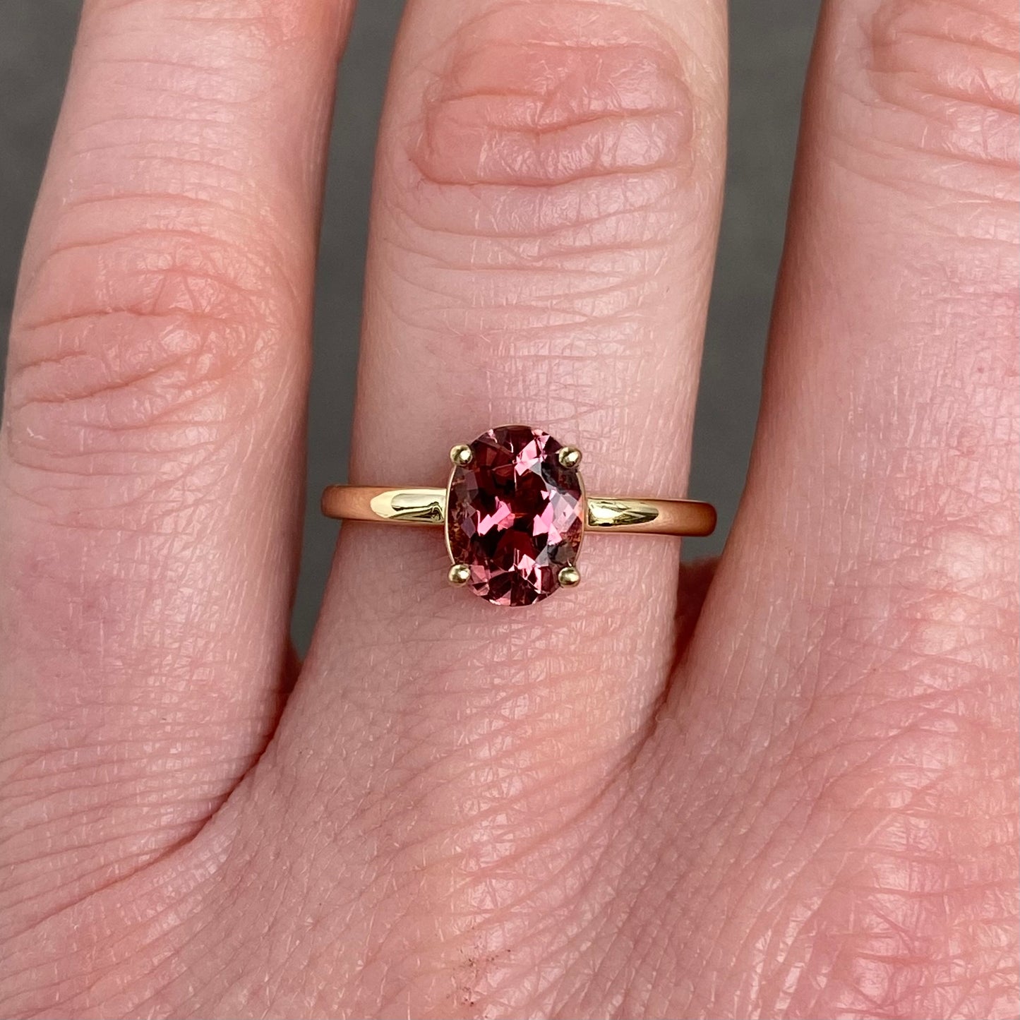 Stackable Pink Tourmaline ring Birthstone October