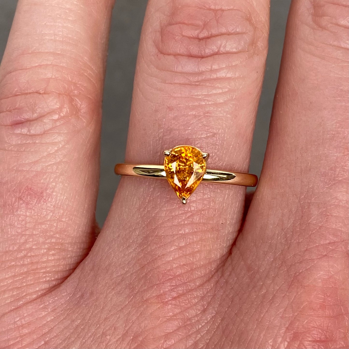 Stackable mandarin Garnet ring Birthstone Januari