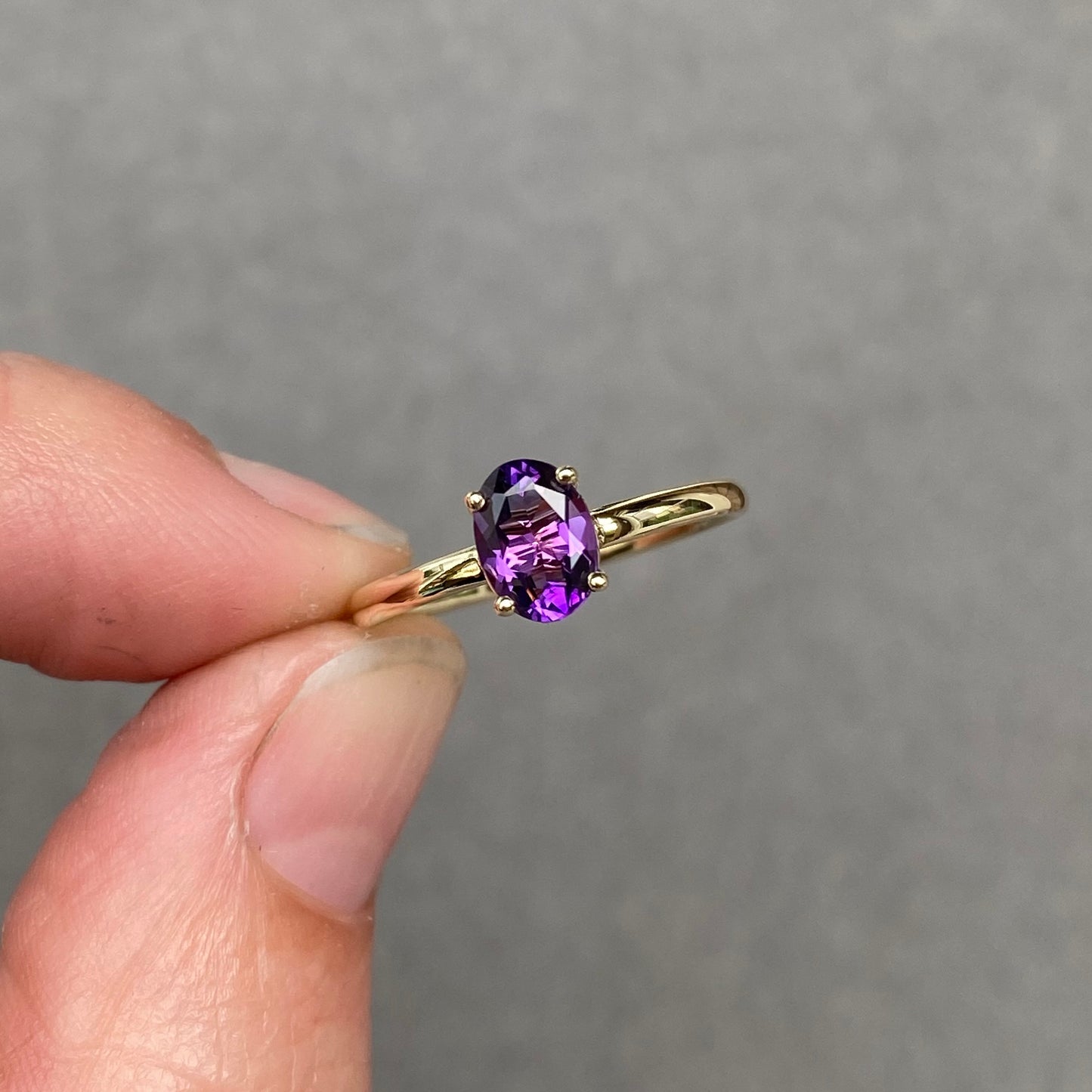 Stackable Amethyst ring Birthstone February