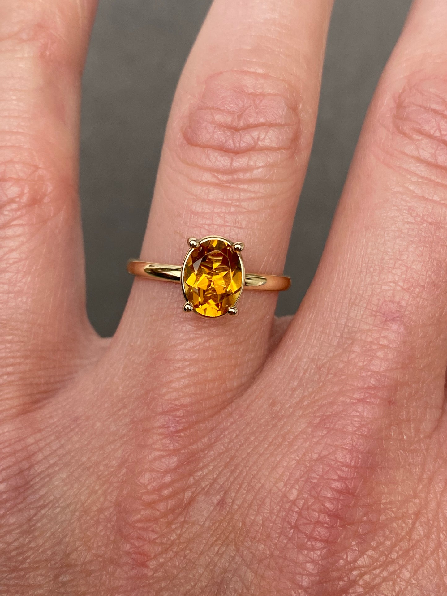 Stackable citrine in 14k yellow gold
