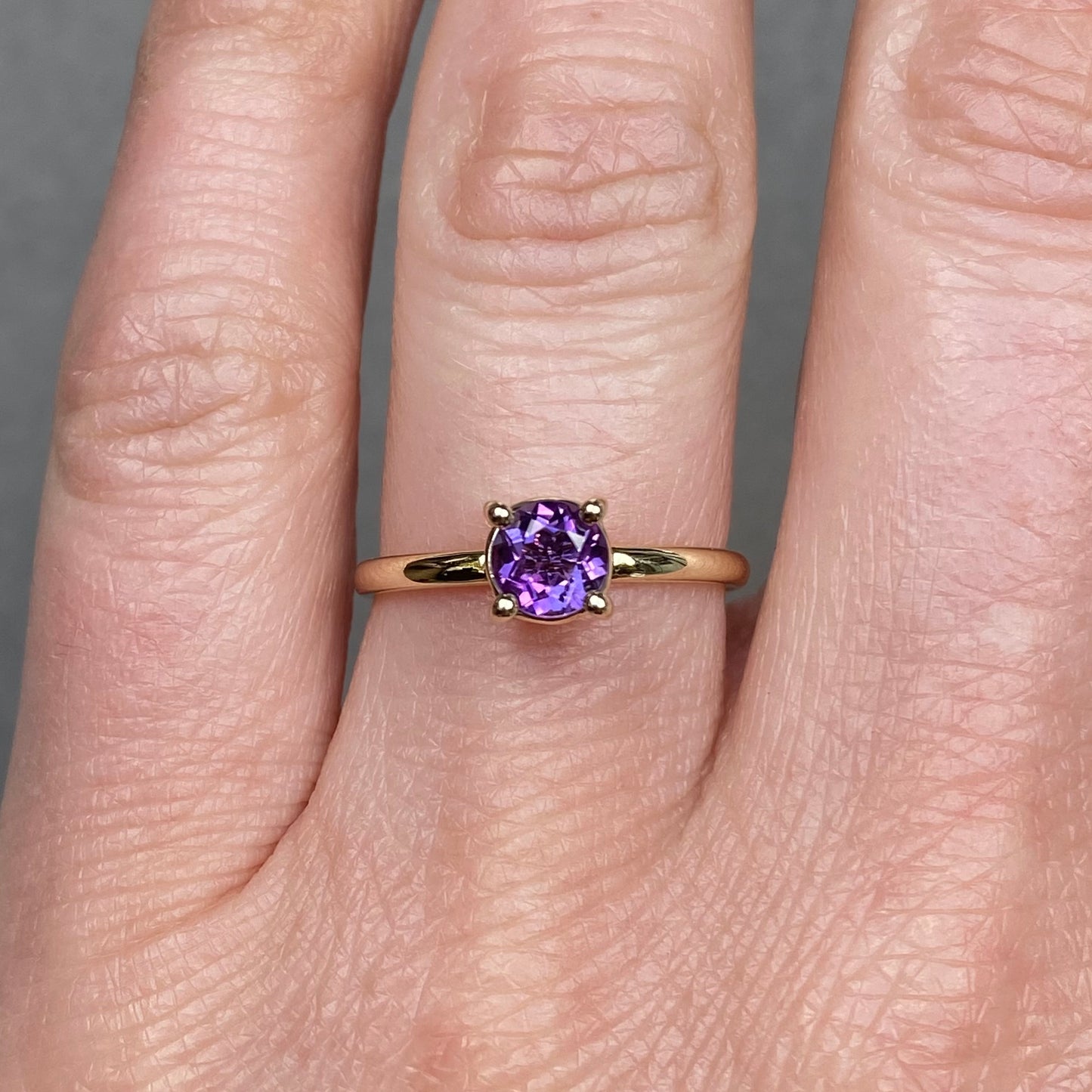 Stackable ring Amethyst Birthstone February