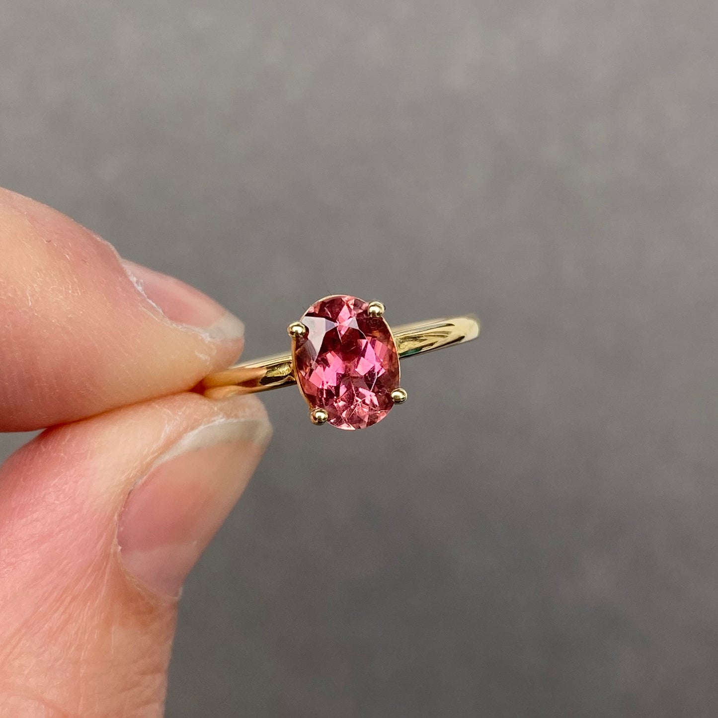 Stackable Pink Tourmaline ring Birthstone October