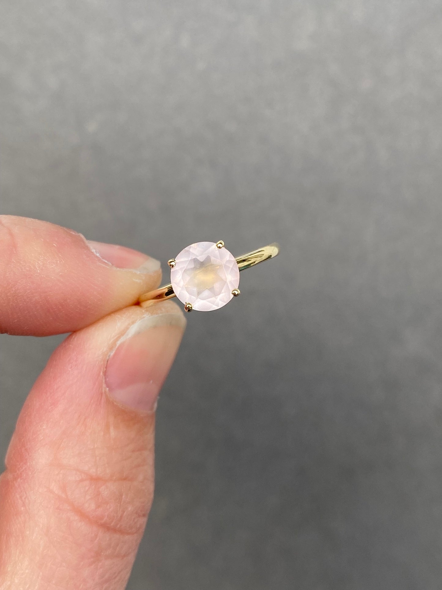 Stackable Rosequartz ring Birthstone October