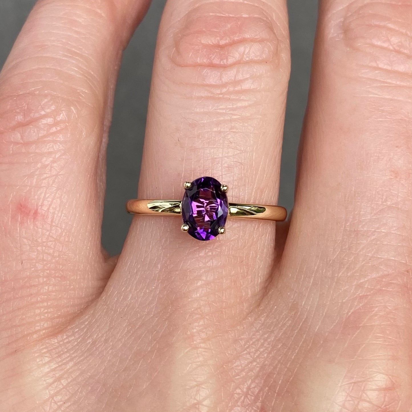 Stackable Amethyst ring Birthstone February