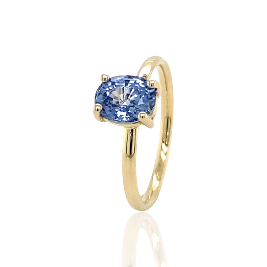 Stackable Sapphire ring in 14k yellow gold