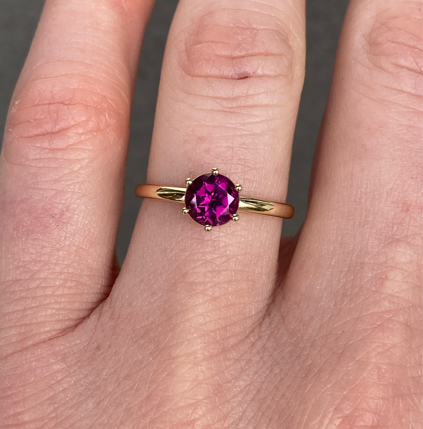 Stackable ring Rhodolite Garnet Birthstone January