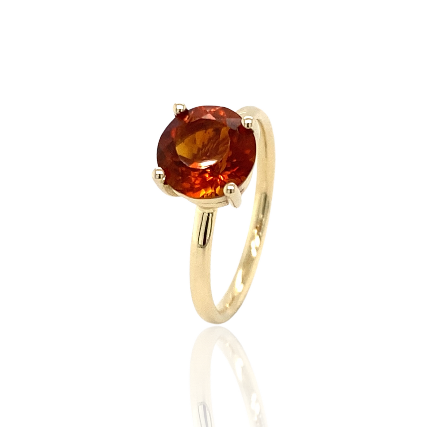 Stackable Madeira Citrine in 14k yellow gold