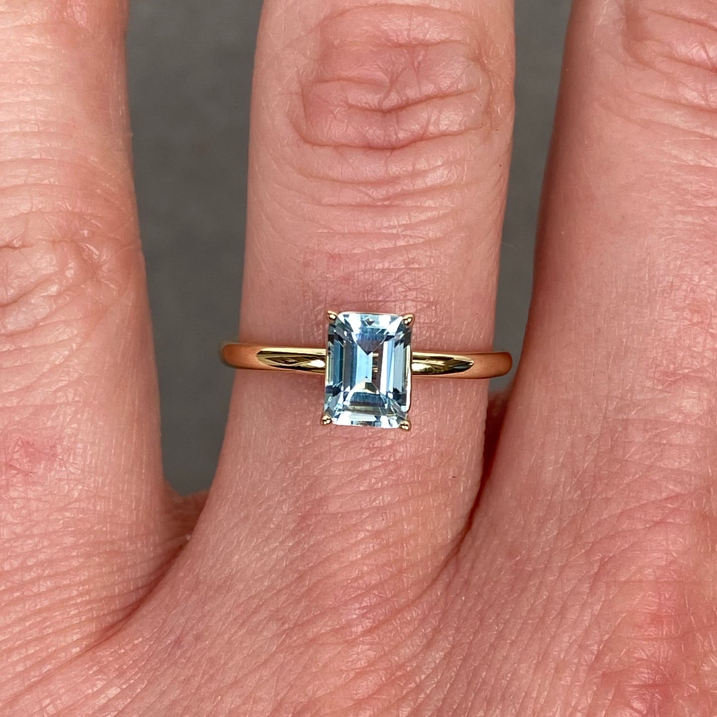 Stackable Aquamarine ring Birthstone March