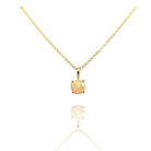 Ronde opaal hanger aan ketting
