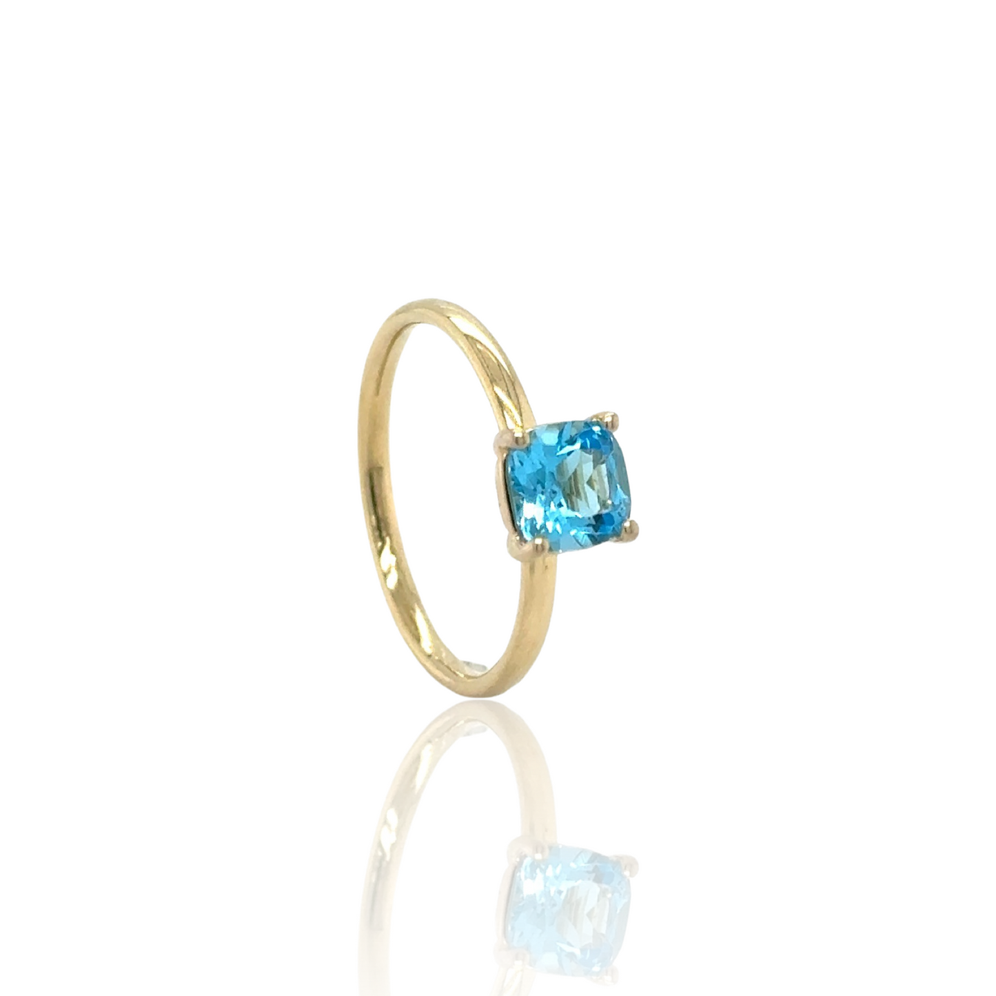 Ring Stackable Swiss Blue Topaz