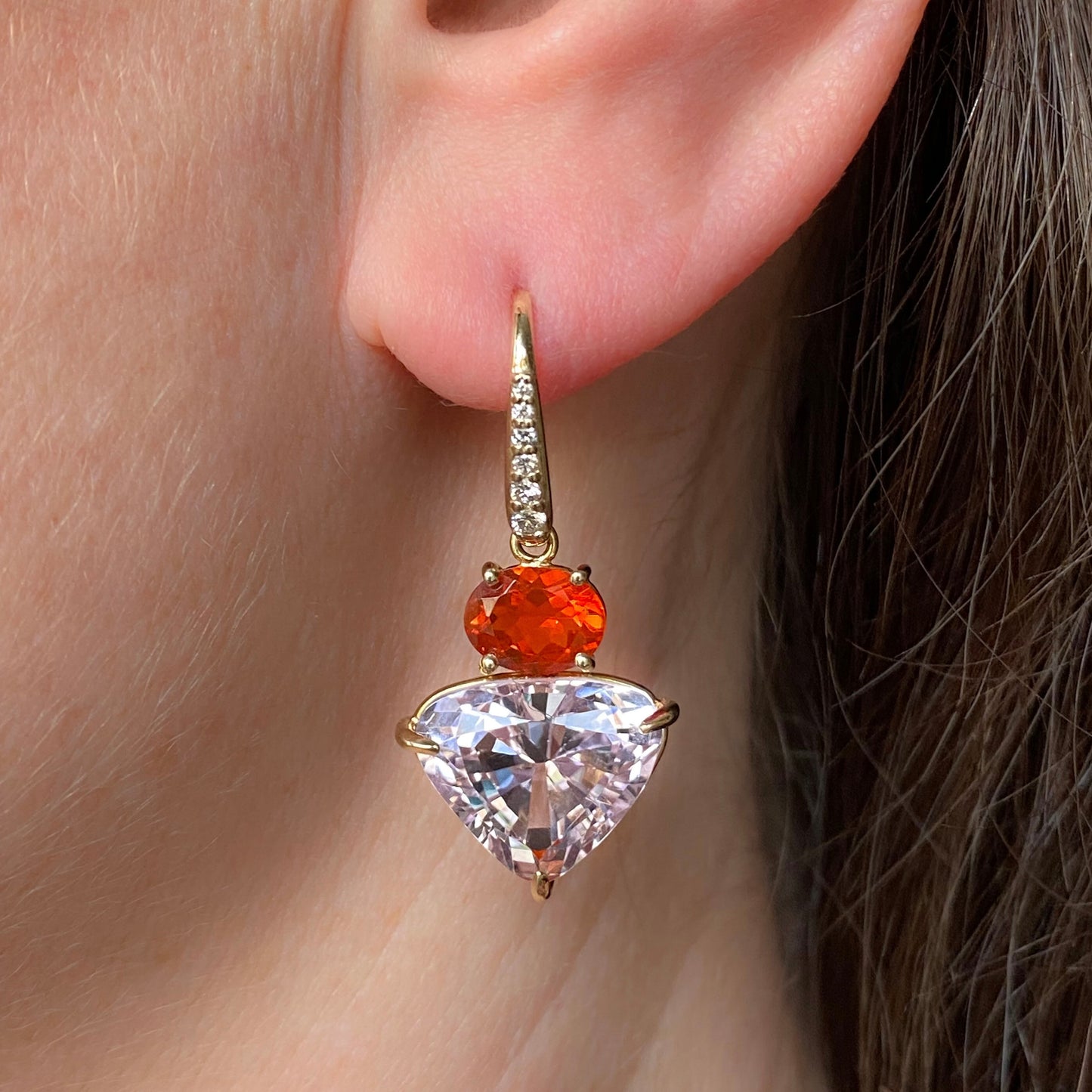 Earrings with stackable pendants
