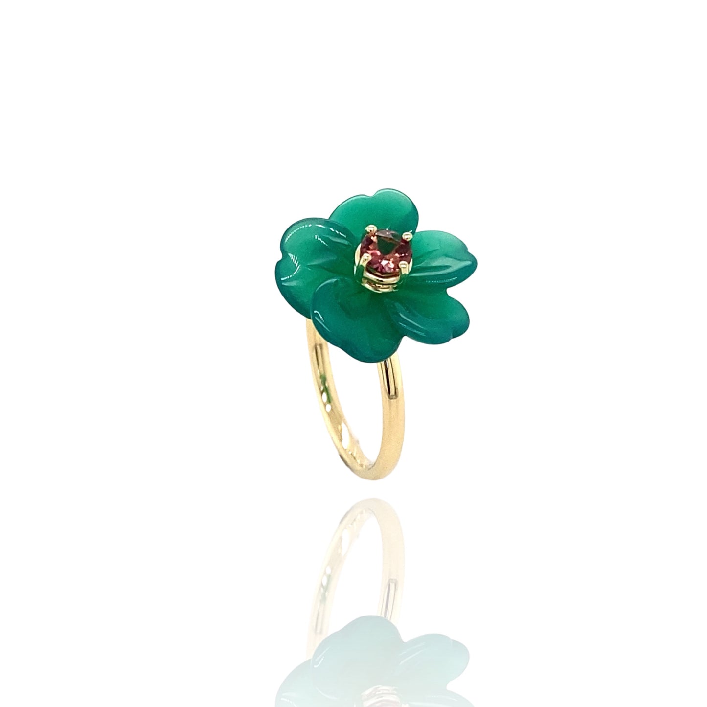 Green flower ring