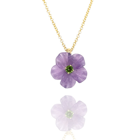 Purple flower pendant