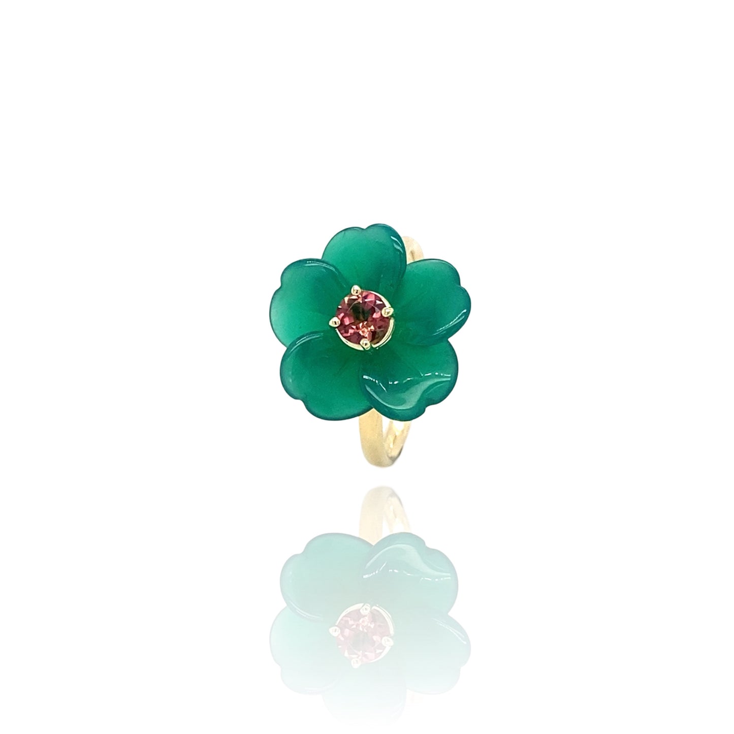 Green flower ring