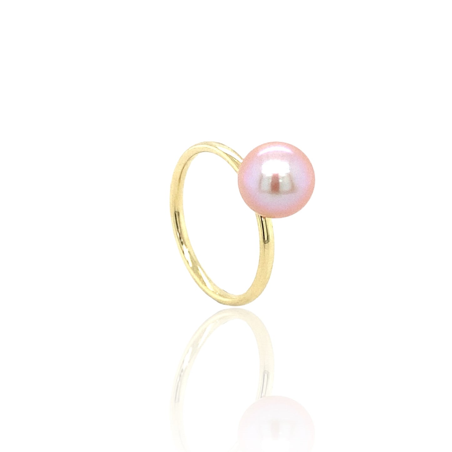 Stackable pink pearl ring Birthstone June