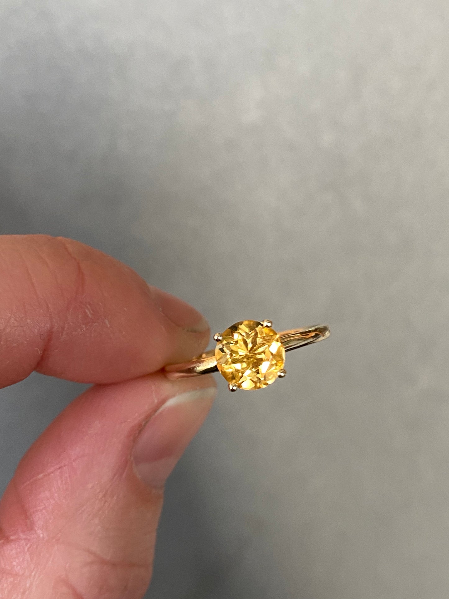 Stackable Citrine 14k yellow gold ring