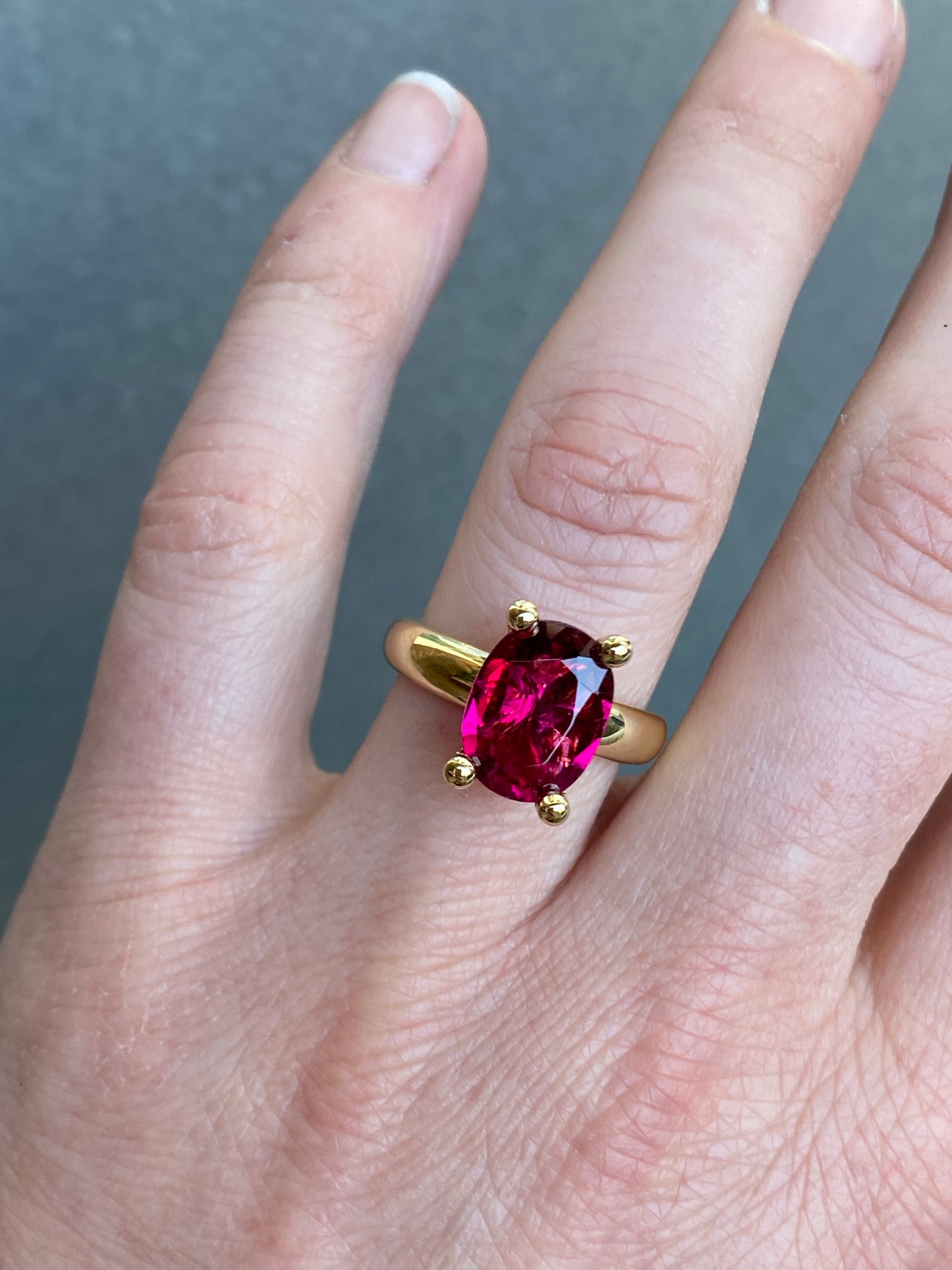 #2 Collector’s ring with rubellite tourmaline 18k